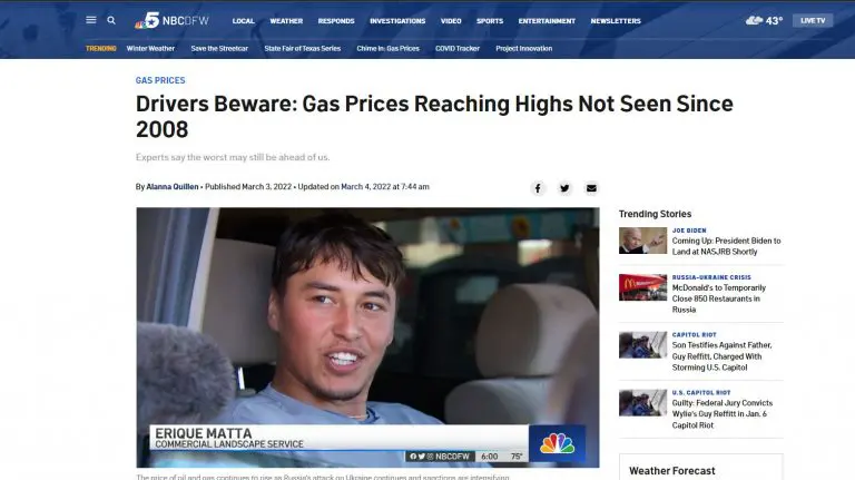 NBC DFW Gas Prices Story