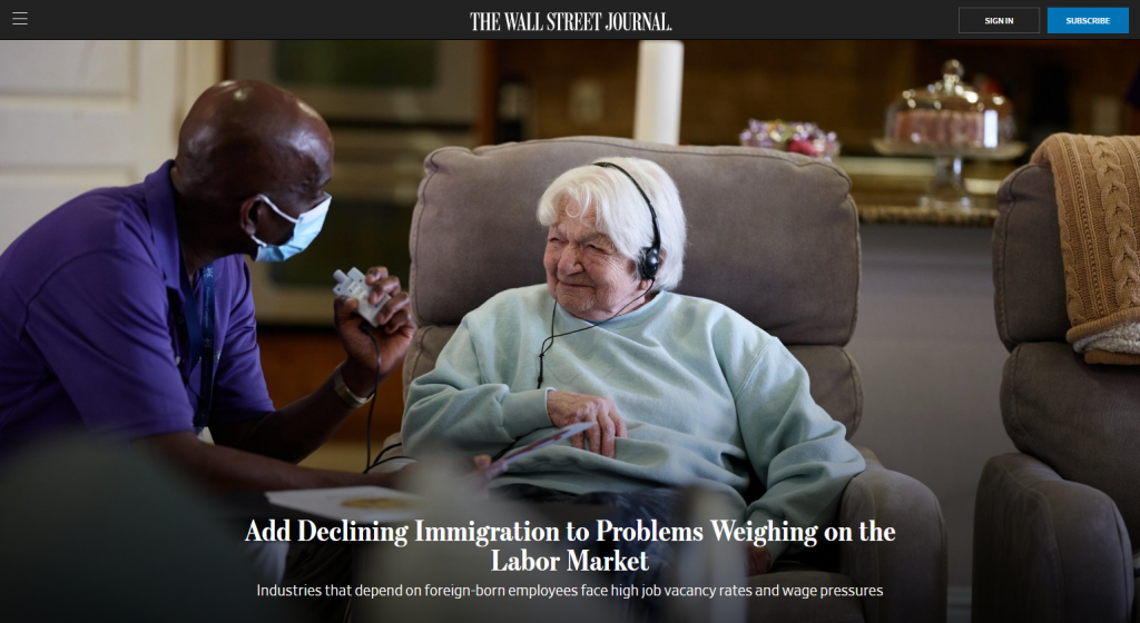 The Wall Street Journal article about the labor market